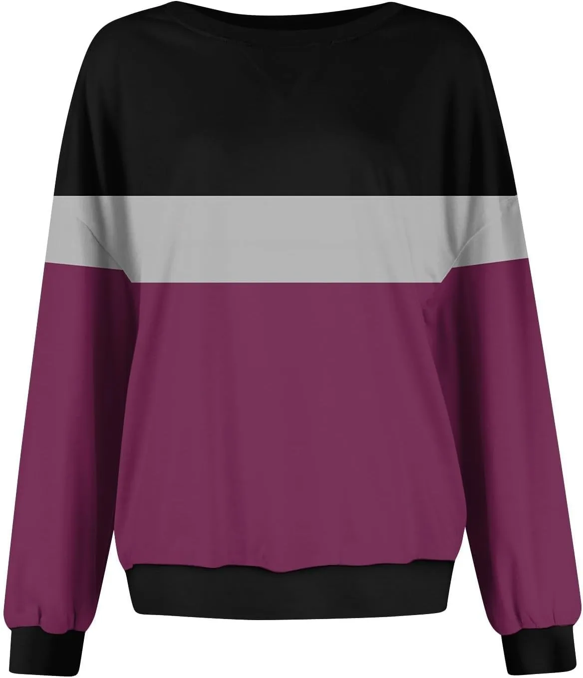 2024 Womens Oversized Graphic Crewneck Sweatshirt Long Sleeve Color Block Pullover Tops Casual Loose Shirt Fashion