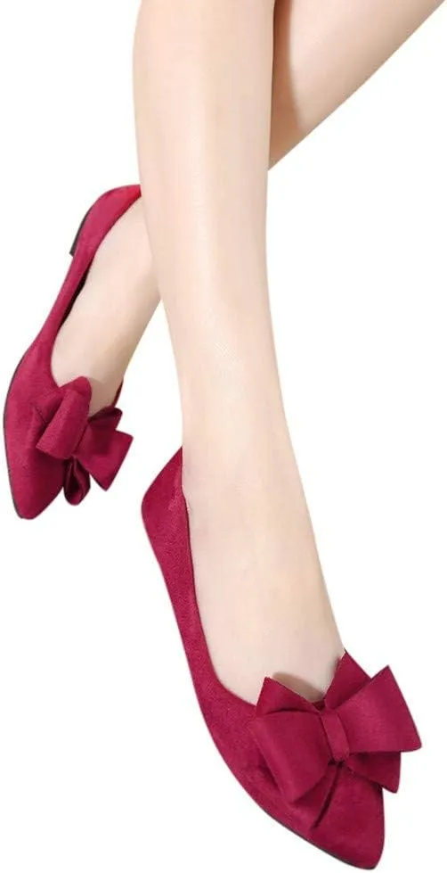 2025 Women Closed Toe Shoes Fashion Cute Bow Pointed Toe Slip-On Slippers Comfortable Party Dance Soft Sole Casual Shoe Outdoor Summer Sexy Dress Walking Vacation Footwear
