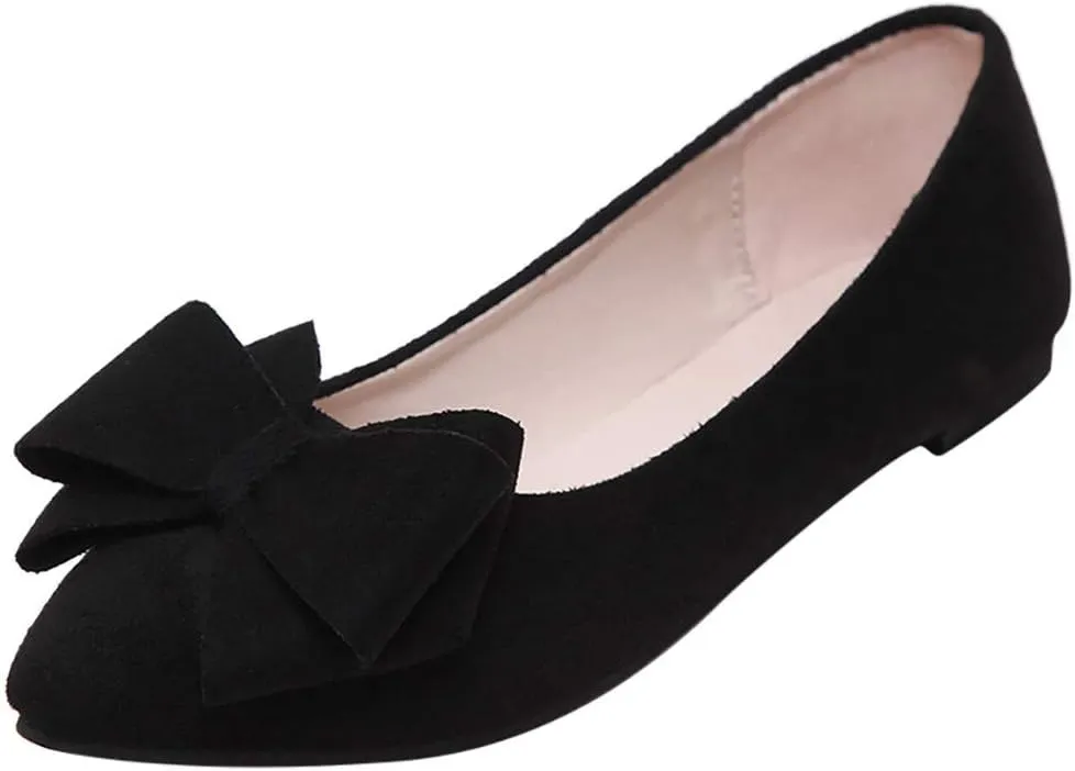 2025 Women Closed Toe Shoes Fashion Cute Bow Pointed Toe Slip-On Slippers Comfortable Party Dance Soft Sole Casual Shoe Outdoor Summer Sexy Dress Walking Vacation Footwear