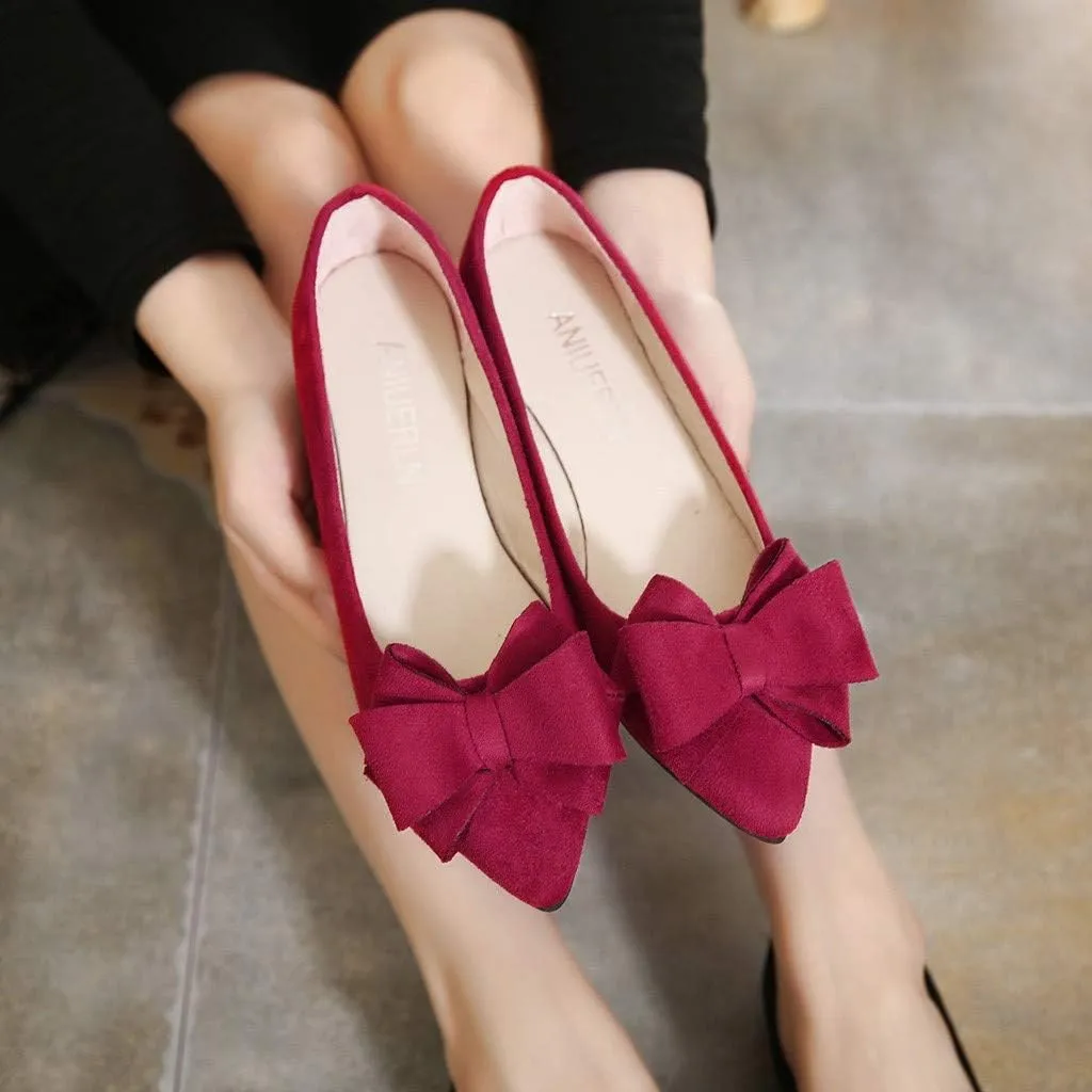 2025 Women Closed Toe Shoes Fashion Cute Bow Pointed Toe Slip-On Slippers Comfortable Party Dance Soft Sole Casual Shoe Outdoor Summer Sexy Dress Walking Vacation Footwear