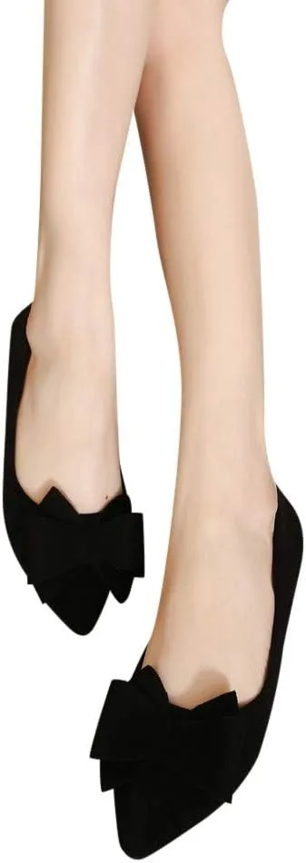 2025 Women Closed Toe Shoes Fashion Cute Bow Pointed Toe Slip-On Slippers Comfortable Party Dance Soft Sole Casual Shoe Outdoor Summer Sexy Dress Walking Vacation Footwear