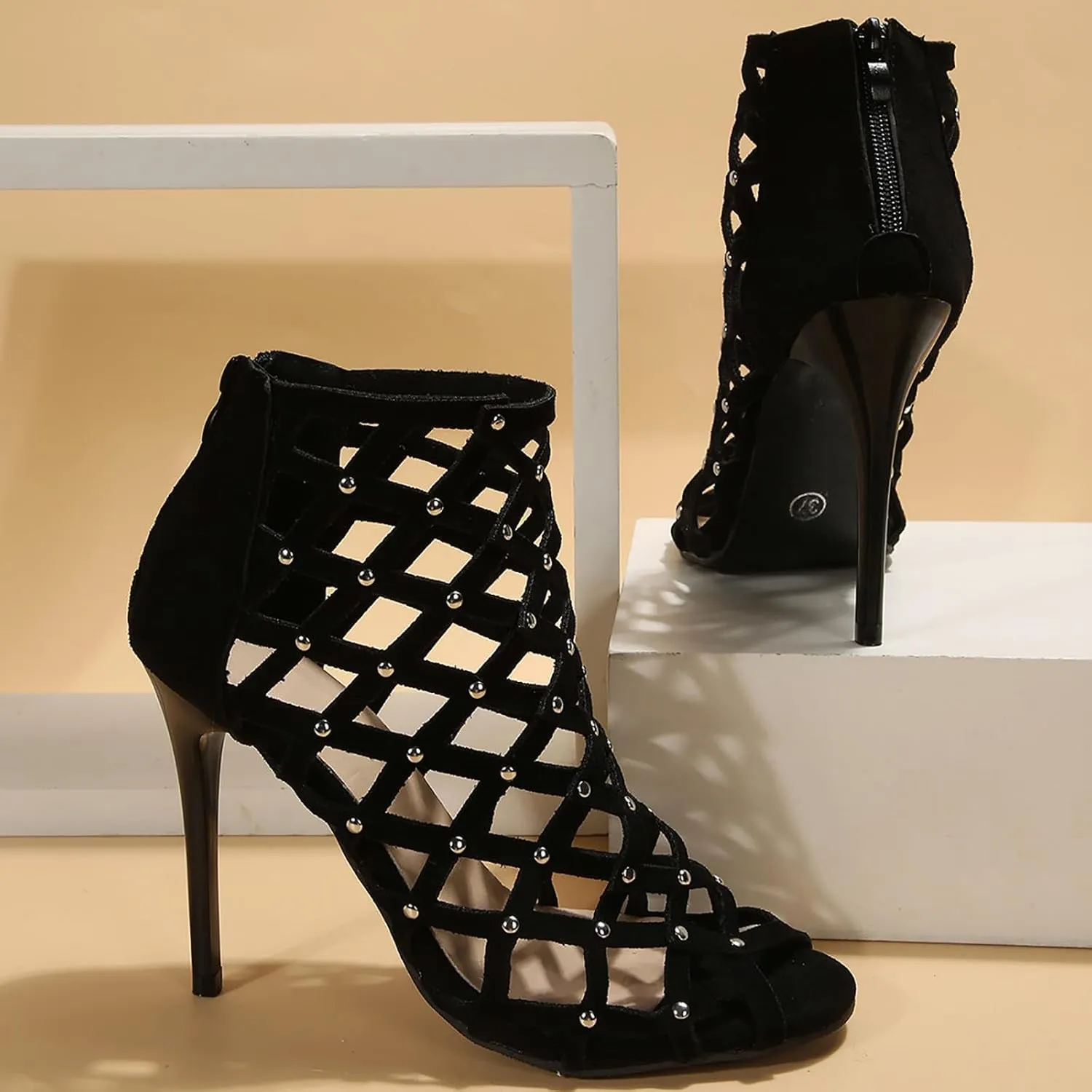 2025 Women High Stilettos Heels Sandals Comfortable Breathable Open Toe Non-Slip Casual Shoe Fashion Sexy Pointed Toe Walking Footwear Summer Ladies Dress Dance Party Vacation Slippers