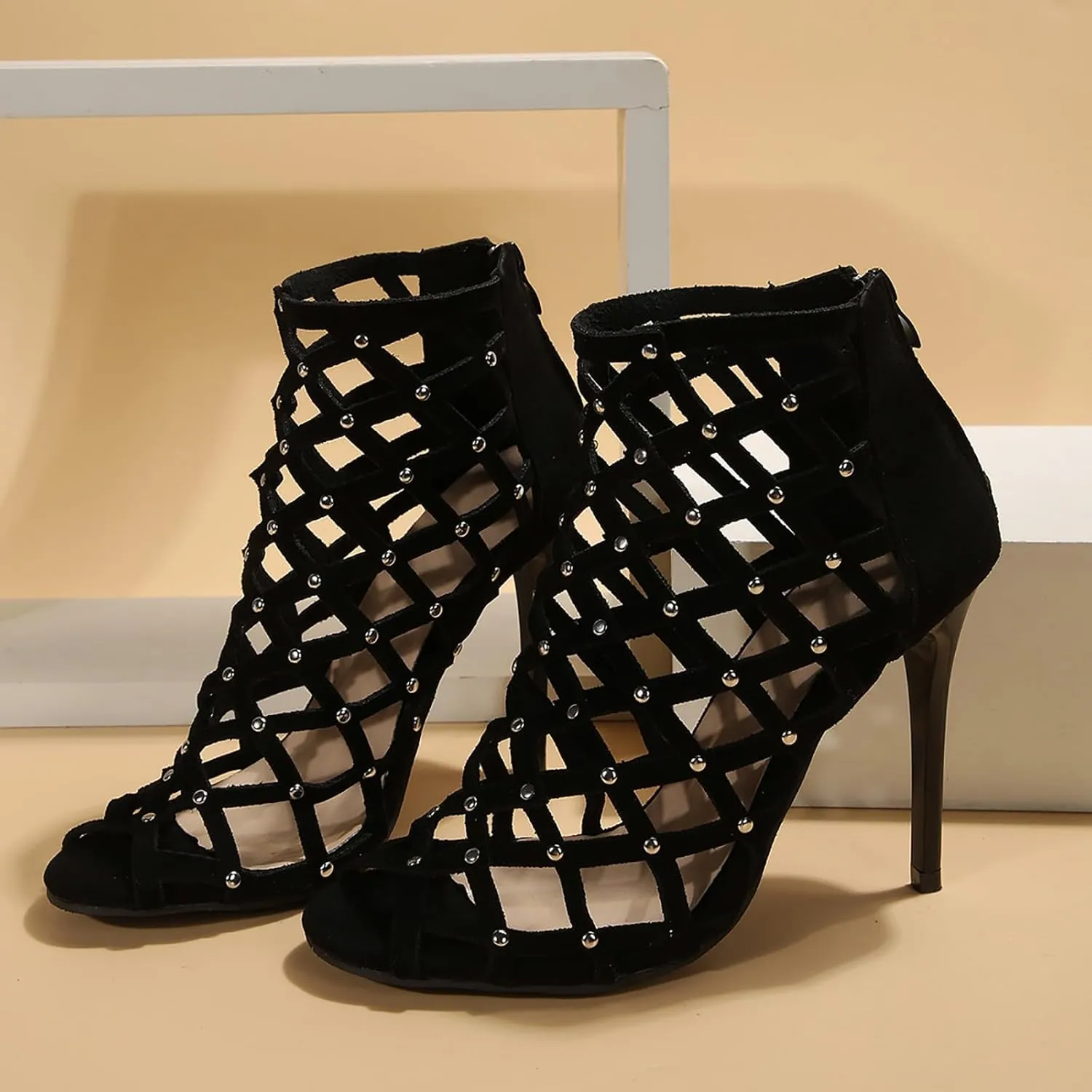 2025 Women High Stilettos Heels Sandals Comfortable Breathable Open Toe Non-Slip Casual Shoe Fashion Sexy Pointed Toe Walking Footwear Summer Ladies Dress Dance Party Vacation Slippers