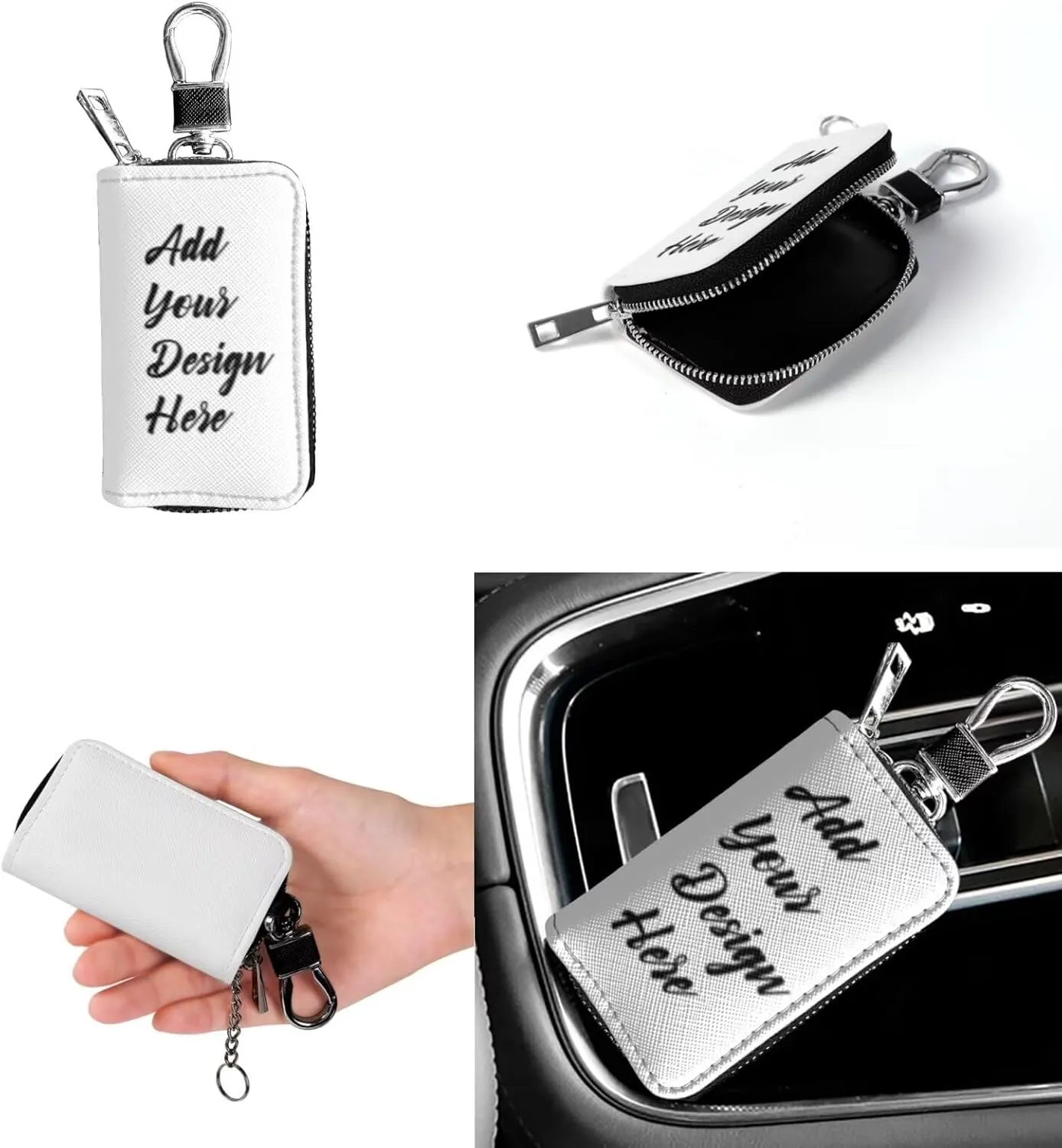 2Pcs Tote Bags Set Crossbody Bags Shoulder Purses for Women Car Key Fob Protector