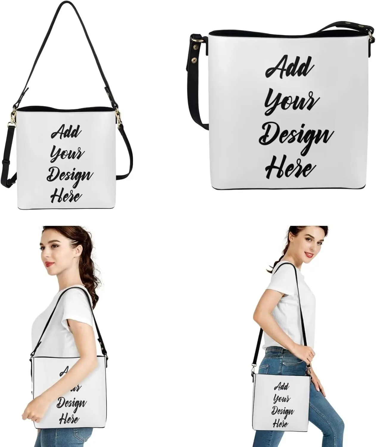 2Pcs Tote Bags Set Crossbody Bags Shoulder Purses for Women Car Key Fob Protector