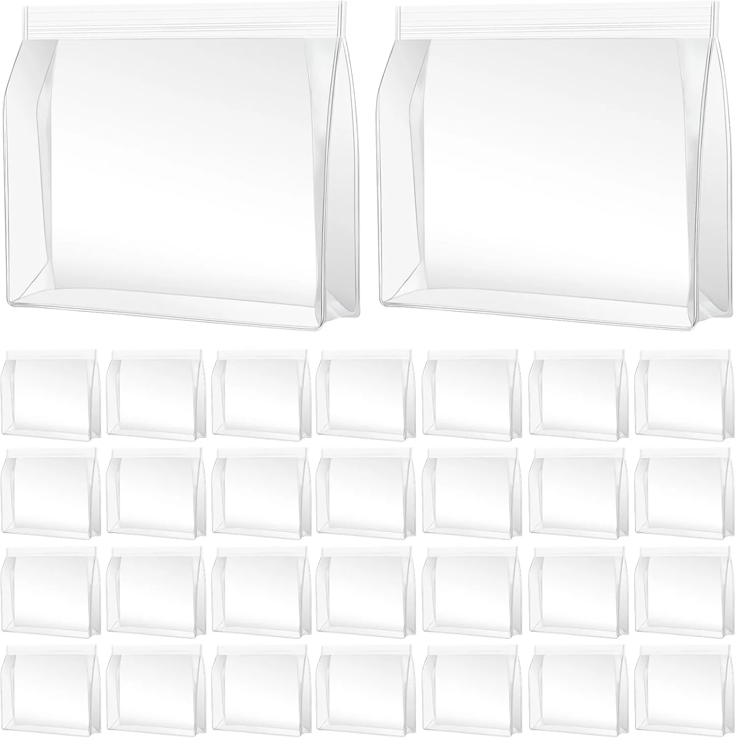 30 Pack Mini Clear Makeup Bag Organizer Cosmetic Zipper Pouch TSA Approved Small Travel Pouches for Toiletries Transparent EVA Reusable Waterproof Plastic Clear Gift Bags Bulk, 6 x 5 x 1.5