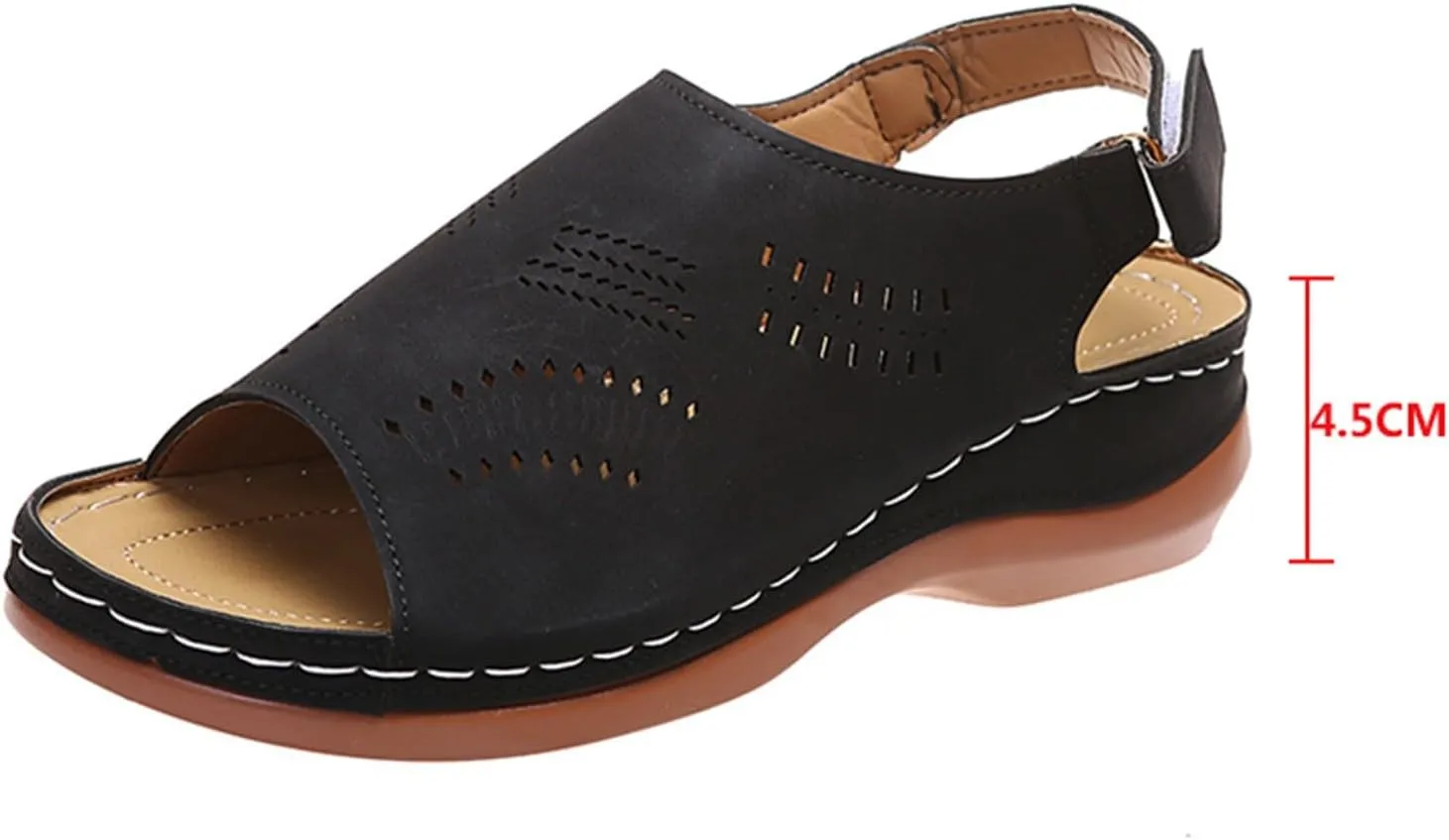 AMDBEL Summer Sandals for Women 2024 Trendy, Orthopedic Sandals for Women Ankle Strap Wedge Shoes Cutout Arch Support Slides