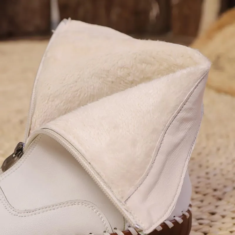 Ankle Boots for Women Low Heel,2024 New Arch Support Booties Side Zip-up Vintage Leather Damping Shoes Flat Heel Booties