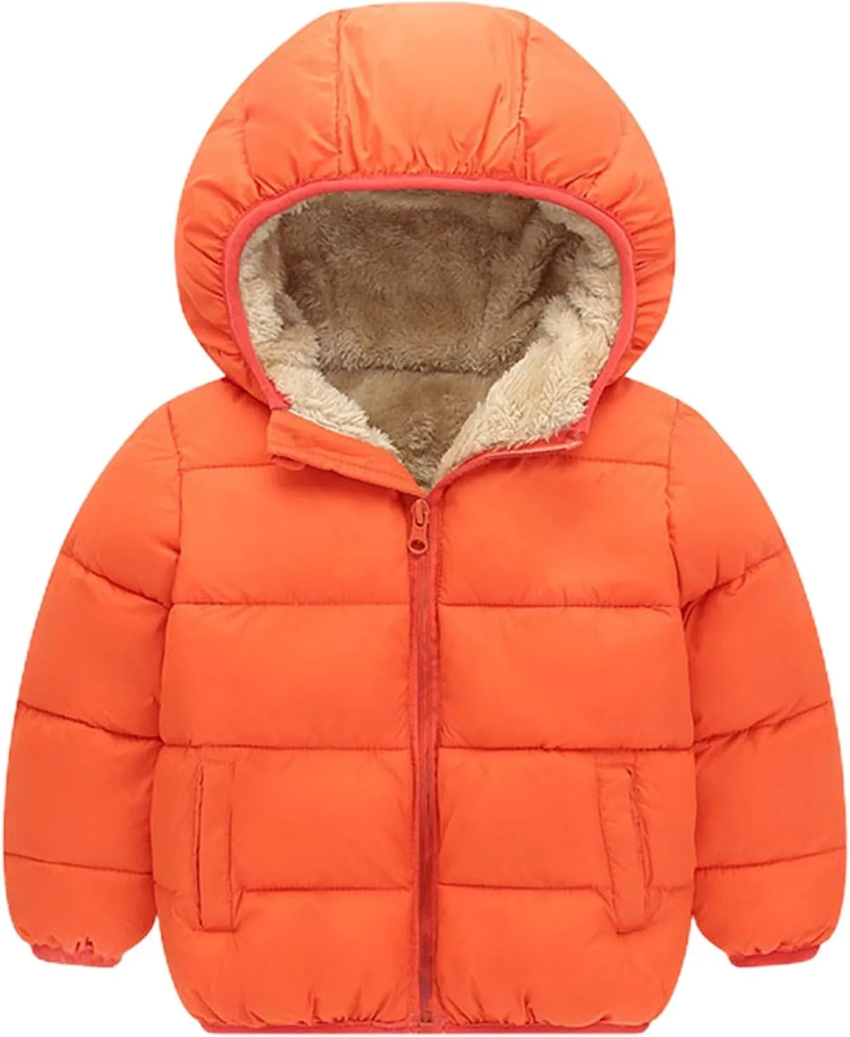 Autumn Winter Toddler Girl Boy Long Sleeved Hooded Zipper Down Jackets Girls Fashion Solid Color Jacket Coats