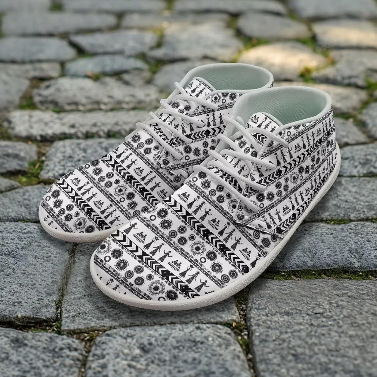 Aztec Comfortable Wide Walking Shoes Fashion Barefoot Sneakers for Men Breathable Waterproof Soft EVA Sole Anti-Skid Trail Running Shoes for Outdoor US 5-14 White Sole
