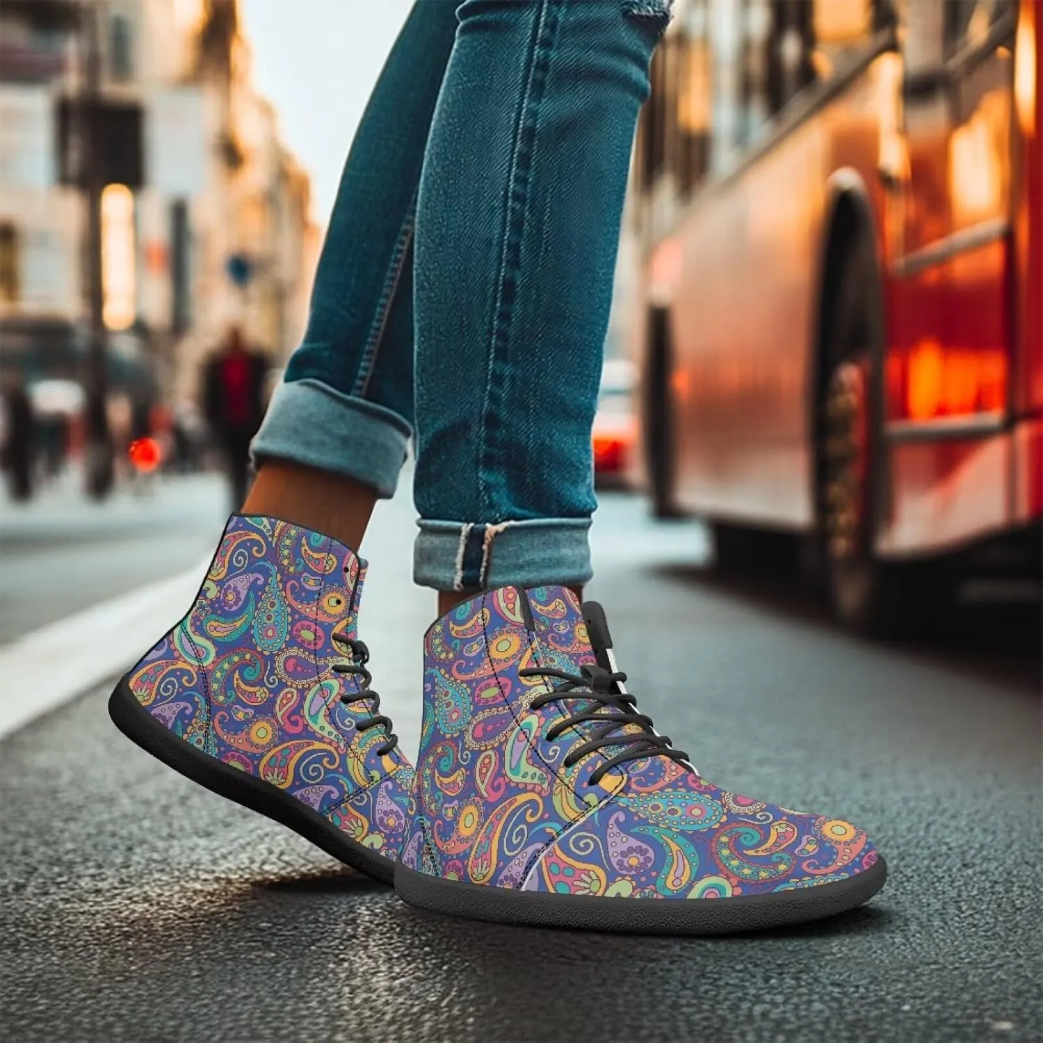 Barefoot Shoes for Women Comfortable High Top Anti-Skid Wide Toe Box Tennis Shoes Waterproof Zero Drop Minimalist Sport Hiking Sneakers for Women US 6-13.5