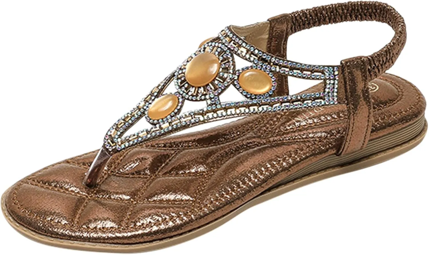 Bohemian Beach Sandals Flip Flops Glamorous Thong Ballet Flat Shoes Summer Women's Slip on Jelly Sandals