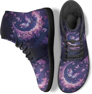 Boho Mandala Print Unisex Barefoot Shoes PU Leather High Top Barefoot Sneakers for Outdoor