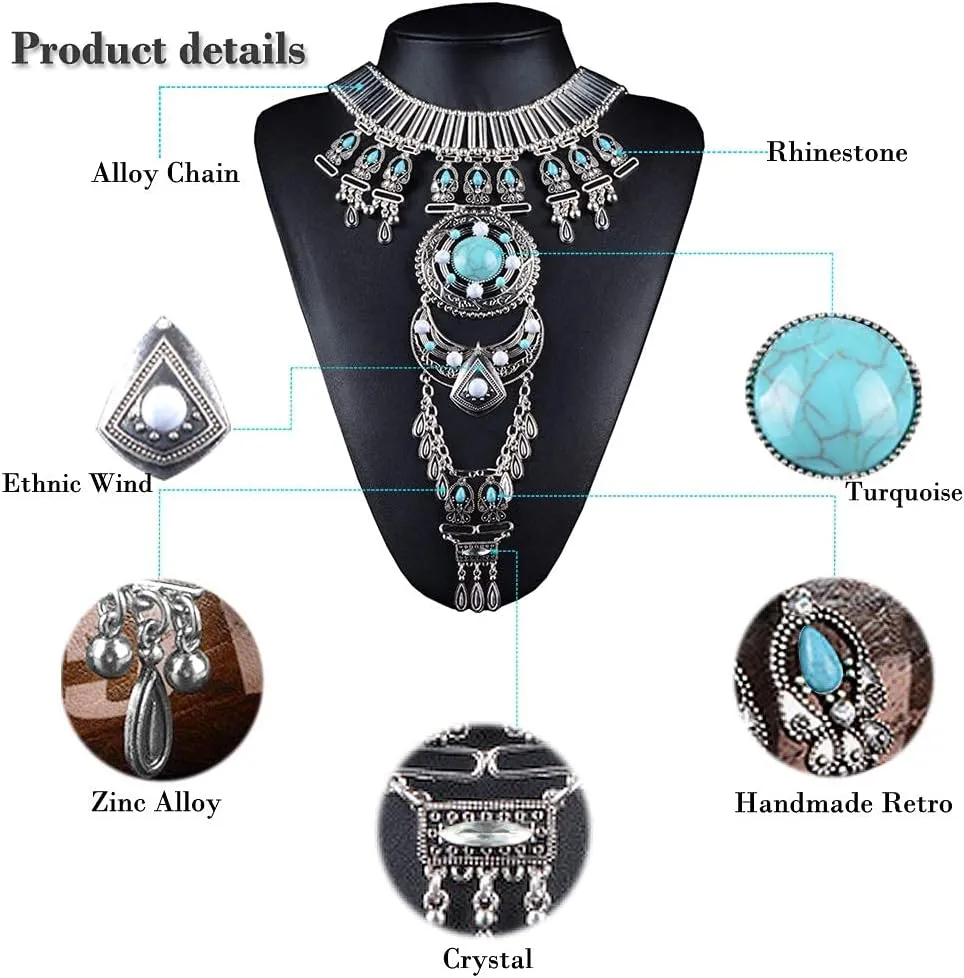 Boho Statement Turquoise Body Chain Necklace for Women, Gold Crossover Bikini Bra Body Jewelry Summer Beach Belly Waist Chain For Girls