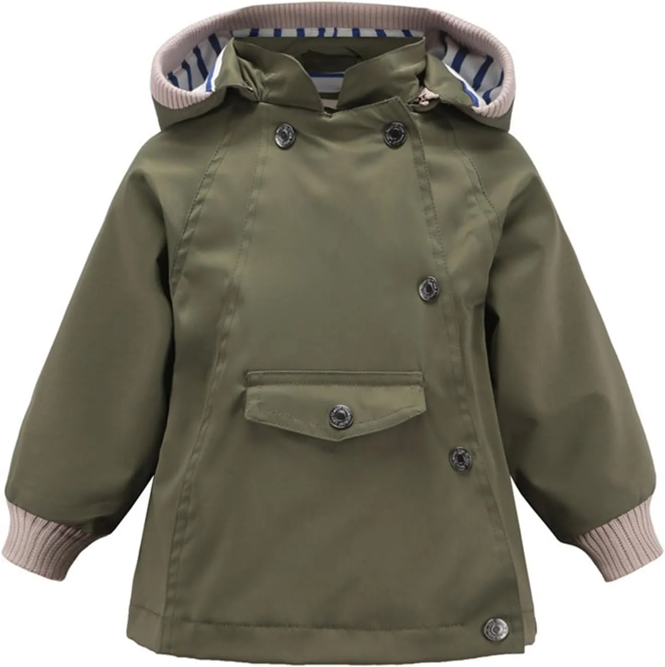 Boys Girls Jackets with Detachable Hooded, Fall Winter Windbreaker Zipper Water Proof Rain Coat Outerwear 1-9 Years