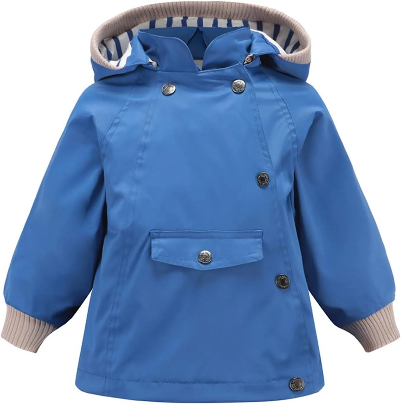 Boys Girls Jackets with Detachable Hooded, Fall Winter Windbreaker Zipper Water Proof Rain Coat Outerwear 1-9 Years