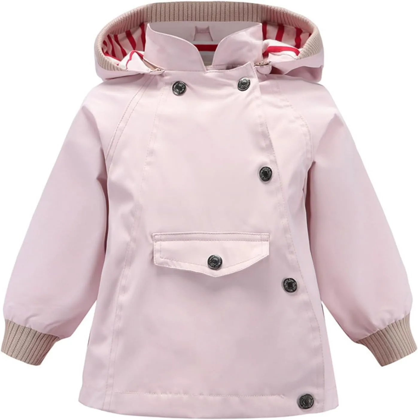 Boys Girls Jackets with Detachable Hooded, Fall Winter Windbreaker Zipper Water Proof Rain Coat Outerwear 1-9 Years