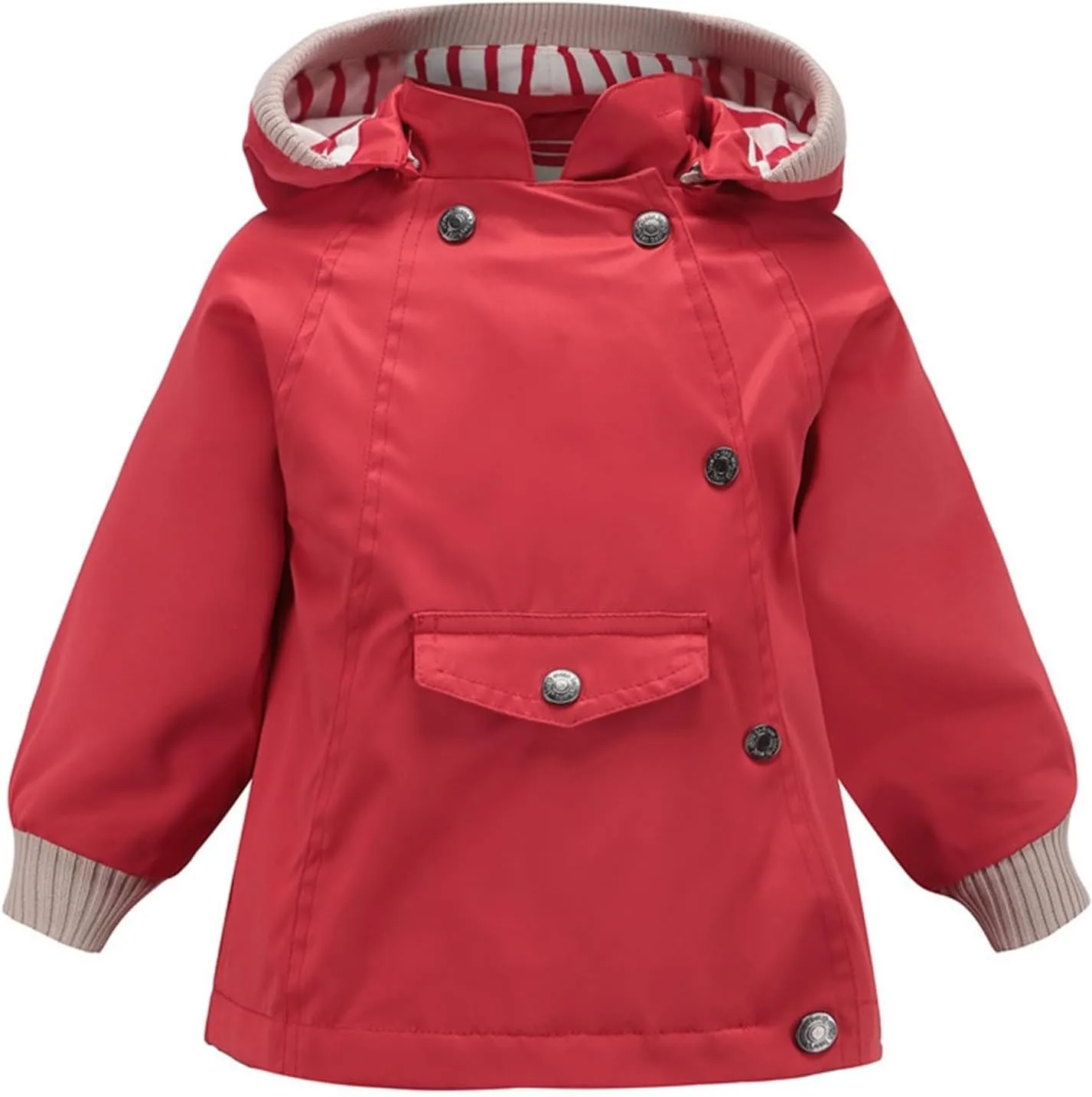Boys Girls Jackets with Detachable Hooded, Fall Winter Windbreaker Zipper Water Proof Rain Coat Outerwear 1-9 Years