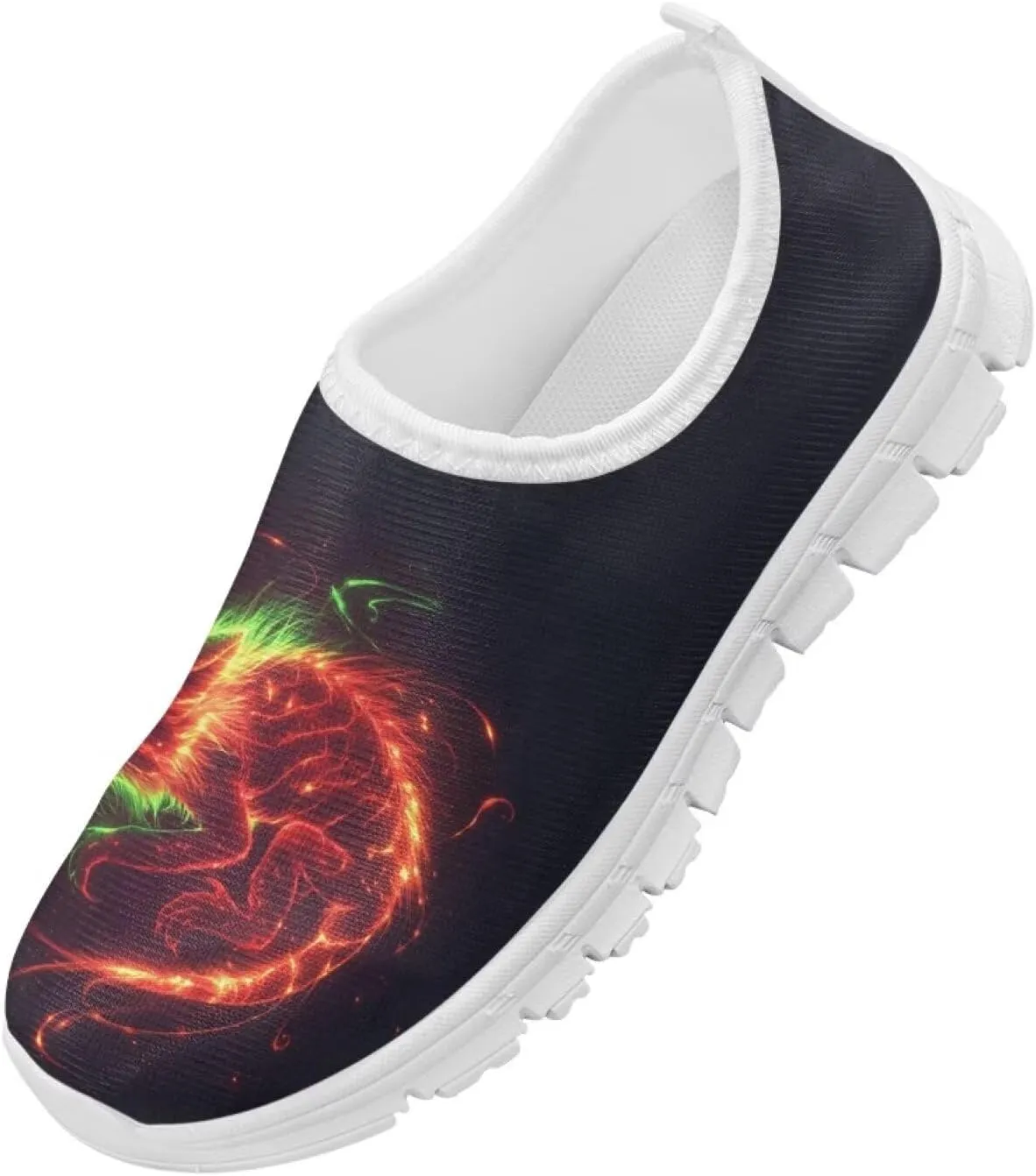 Boys Slip On Shoes Sneakers Cool Kids Tennis Gym Shoes Neon Themed