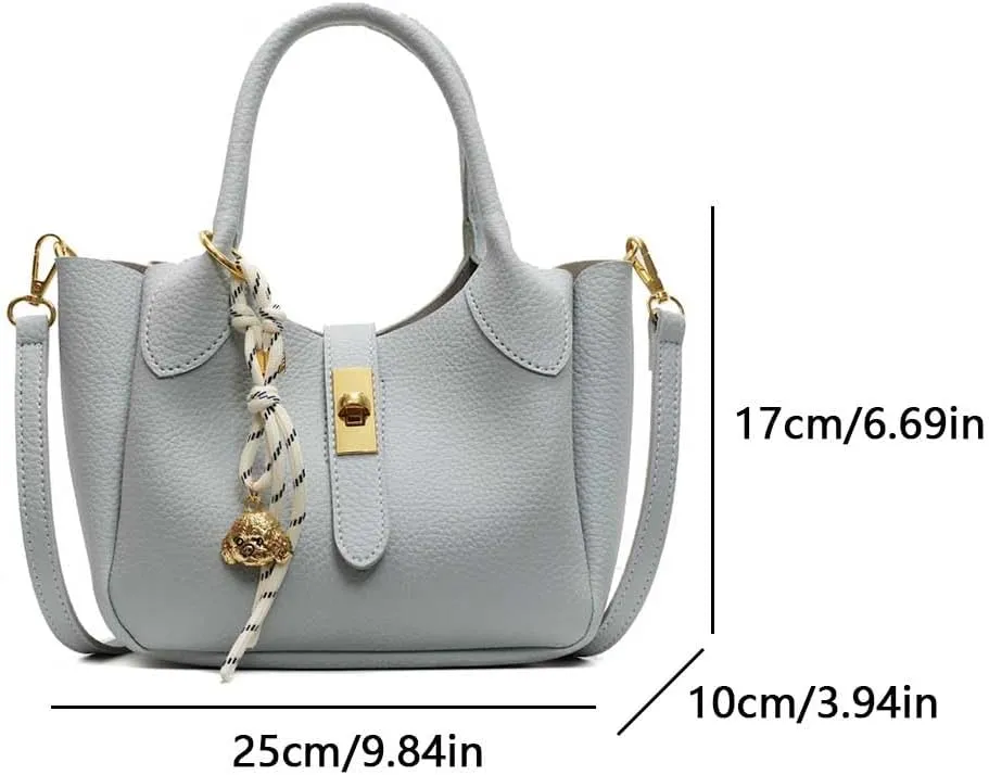 Bucket Bags for Women - Retro Leather Bucket Purse Crossbody Shoulder Bag Vintage Handbag with Adjustable Strap