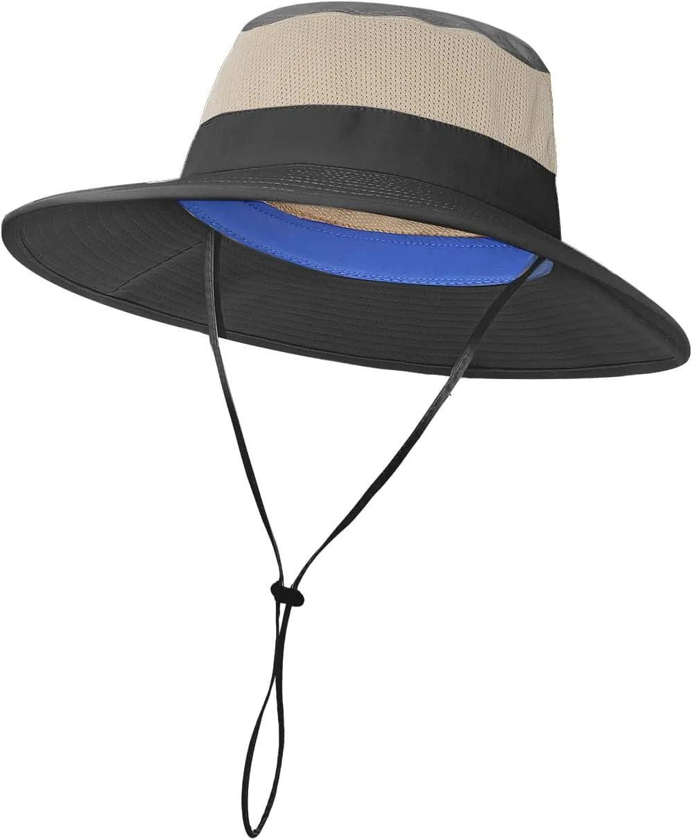 Bucket Sun Hats for Men Women,Cooling Boonie Beach Hats Upf50  Sun Protection with Breathable Mesh for Hiking Fishing