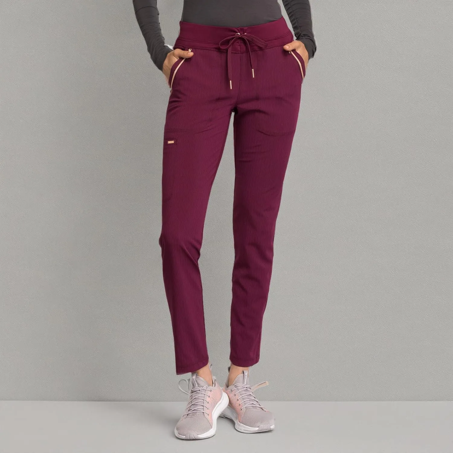 Cherokee Statement Women Scrubs Pant Mid Rise Tapered Leg Drawstring CK055