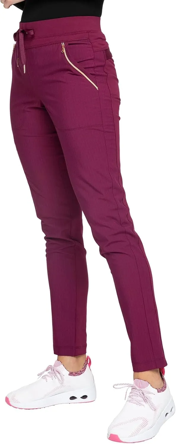 Cherokee Statement Women Scrubs Pant Mid Rise Tapered Leg Drawstring CK055
