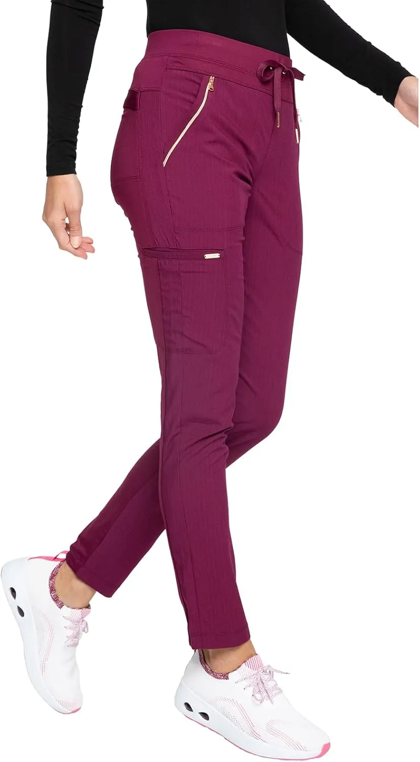 Cherokee Statement Women Scrubs Pant Mid Rise Tapered Leg Drawstring CK055