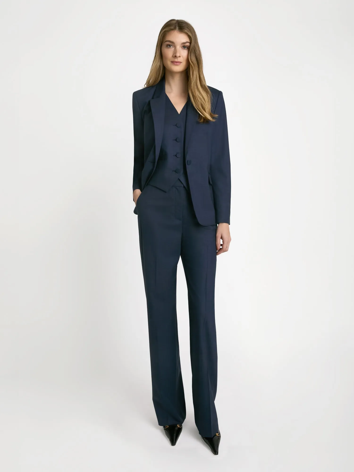 Classic fit stretch wool jacket