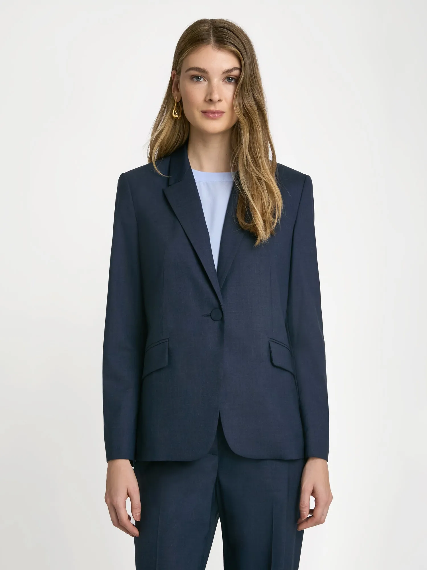 Classic fit stretch wool jacket