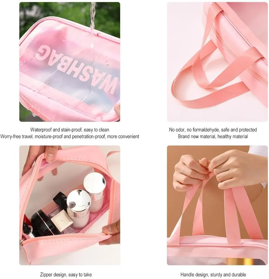 Clear Makeup Bags,PVC Waterproof Travel Small Pouches Clear Pouch with Zipper,Clear Travel Bag for Liquids Toiletries, Makeup Cosmetic Bag Organizer for Women Men