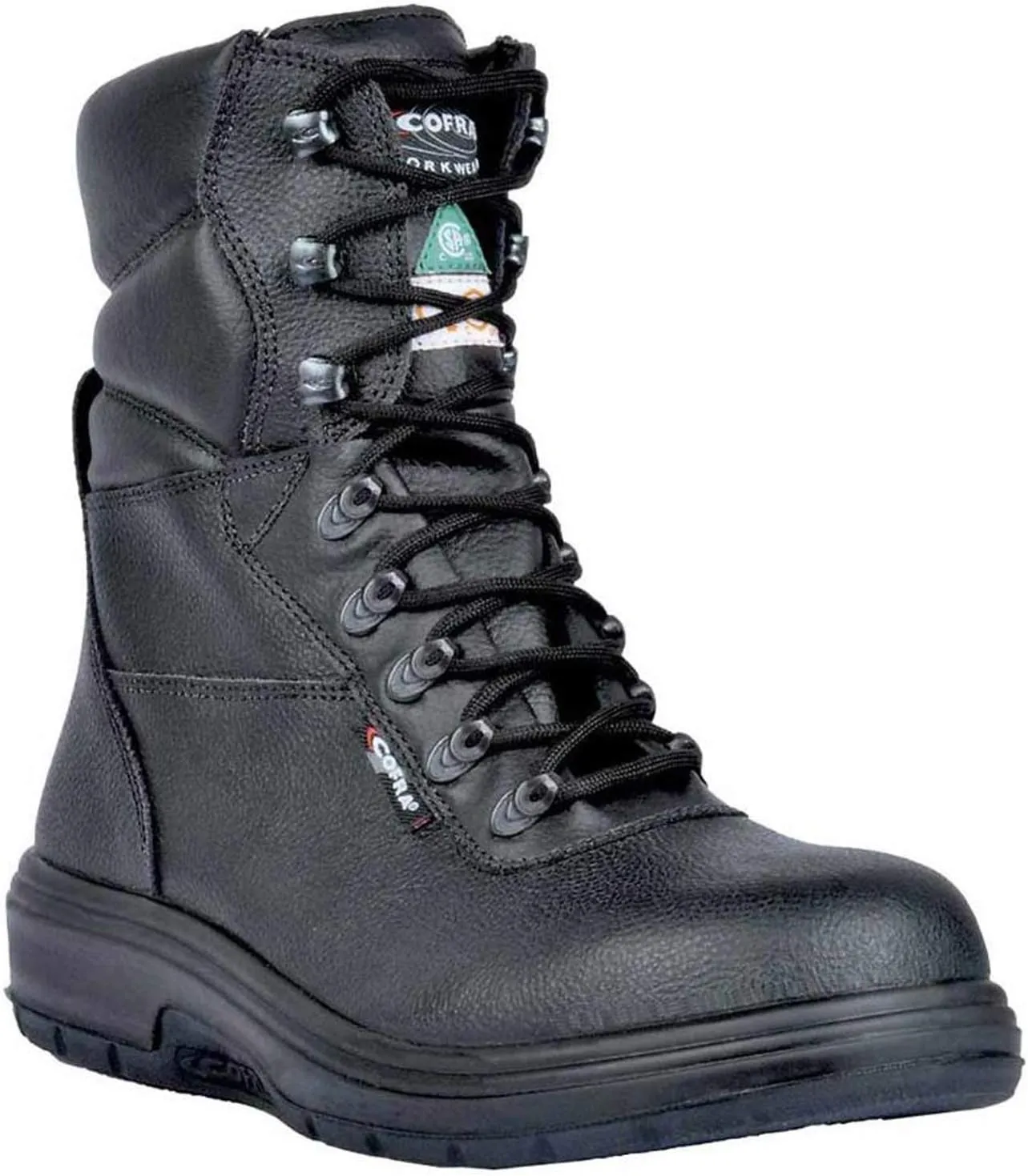 COFRA Leather Work Boots - US ROAD Treadless Asphalt Footwear with Composite Safety Toe & Heat Defender Nitrile Rubber Outsole - Size 9