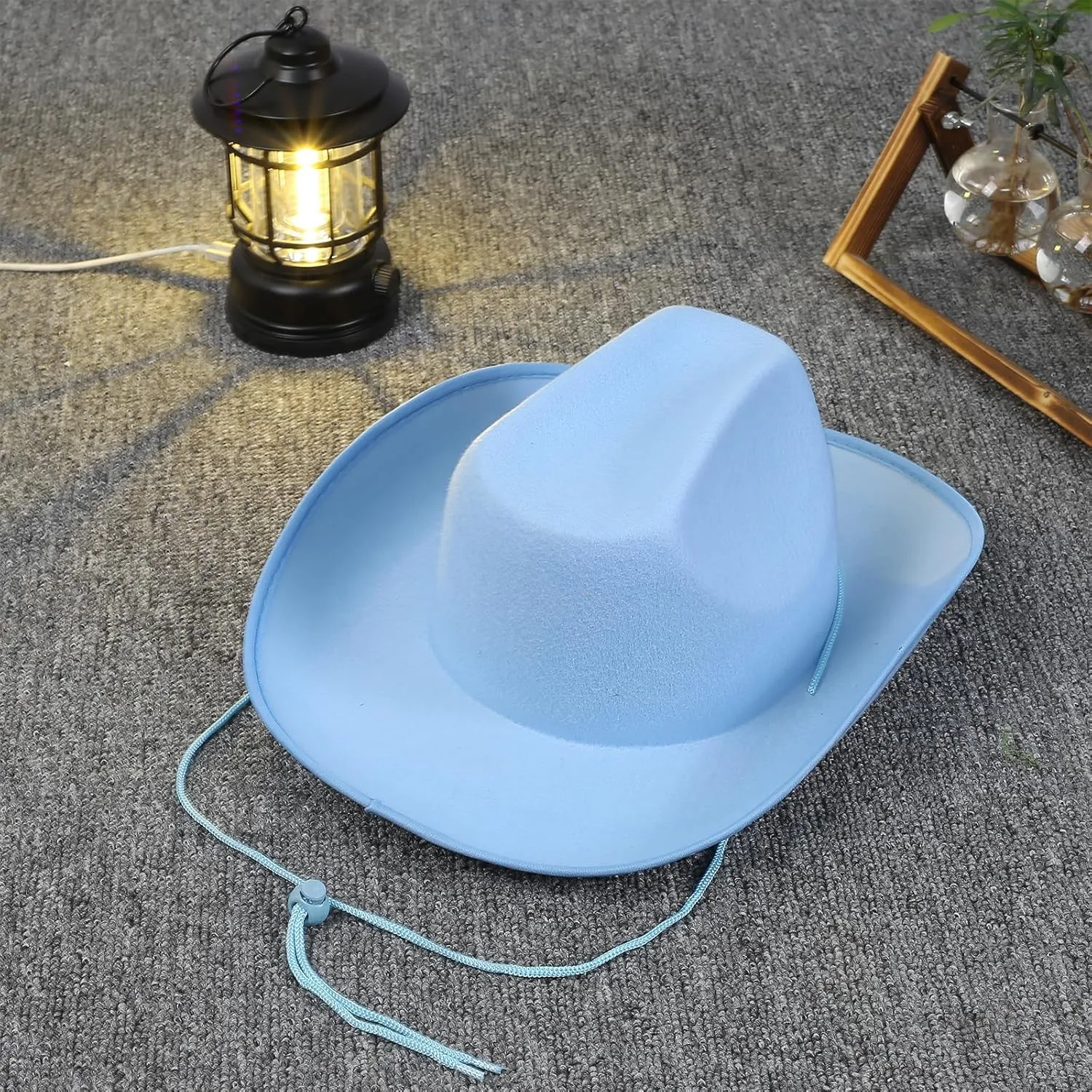 COLLECT PRESENT Plain Felt Cowboy & Cowgirl Hat for Men, Women, and Teens | Western Studded Cowboy Hat in Adult Sizes