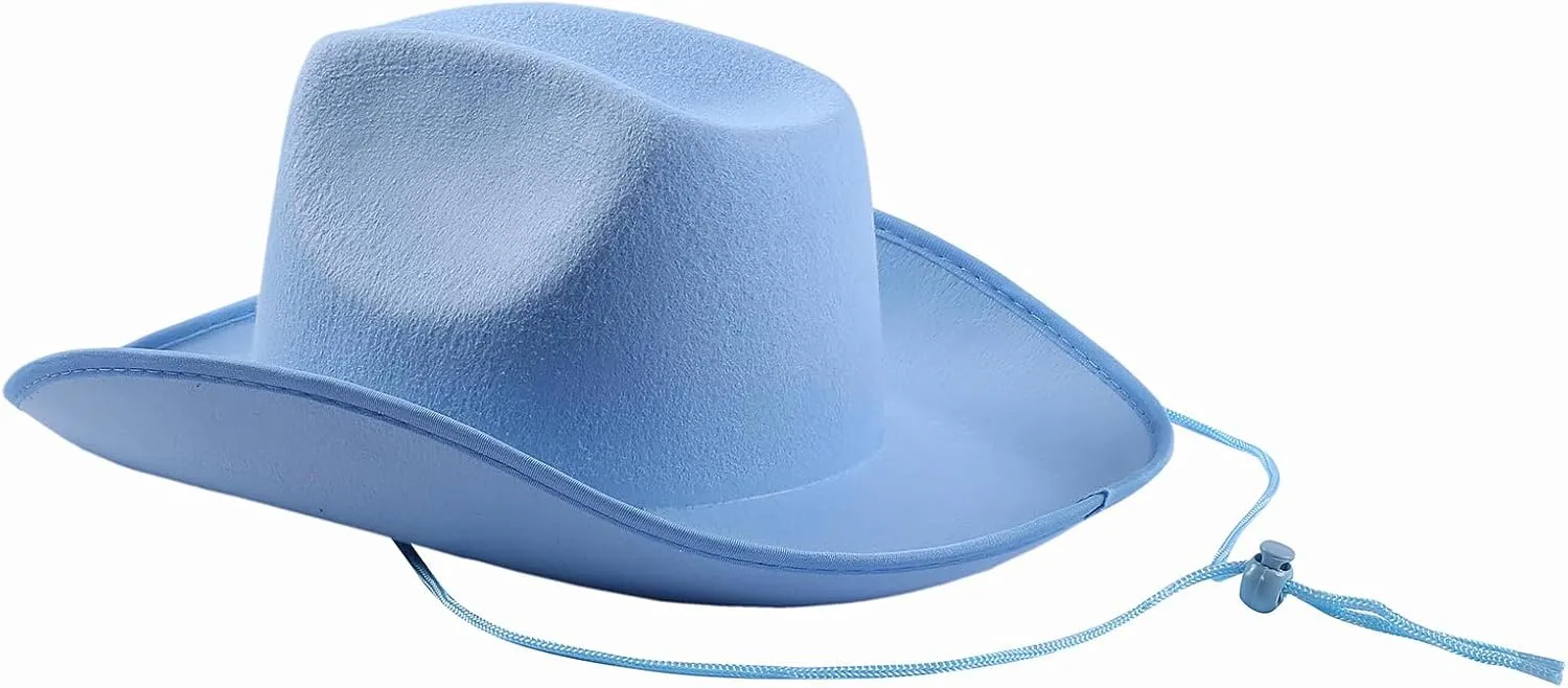 COLLECT PRESENT Plain Felt Cowboy & Cowgirl Hat for Men, Women, and Teens | Western Studded Cowboy Hat in Adult Sizes