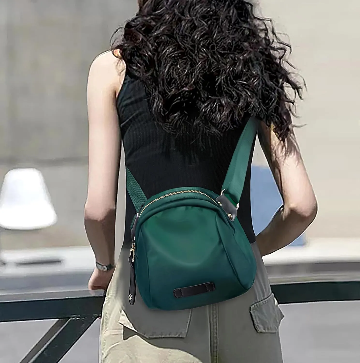 Crossbody Bag for Women Nylon Small Shoulder Bag Trendy Phone Purse Handbags with Wide Adjustable Strap