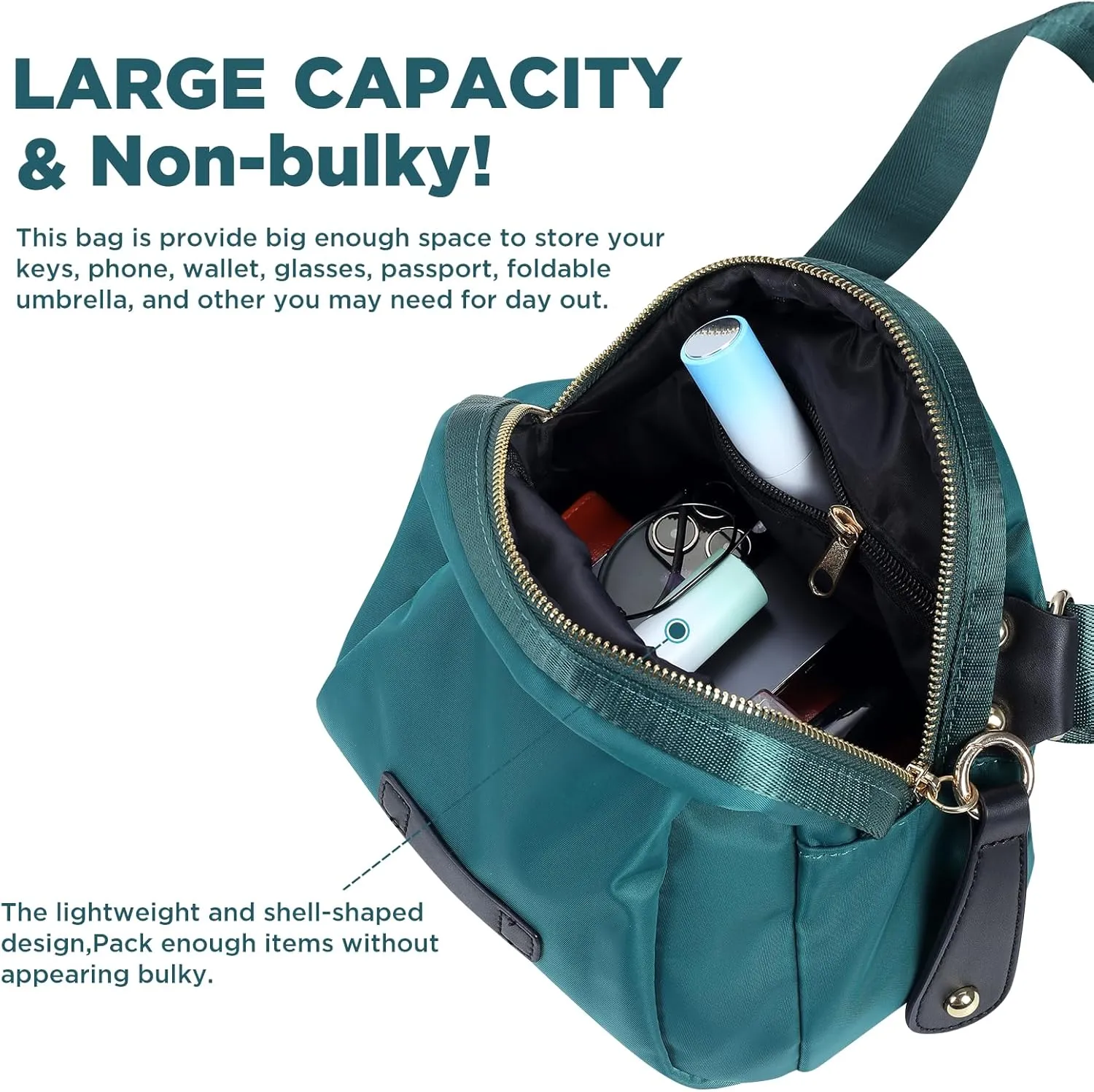 Crossbody Bag for Women Nylon Small Shoulder Bag Trendy Phone Purse Handbags with Wide Adjustable Strap