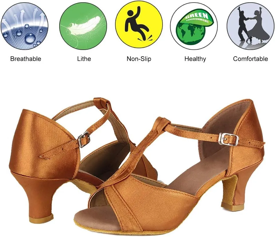 DKZSYIM Glitter Women Latin Dance Shoes Ballroom Salsa Tango Practice Performence Party Dancing Shoes,Model NU259