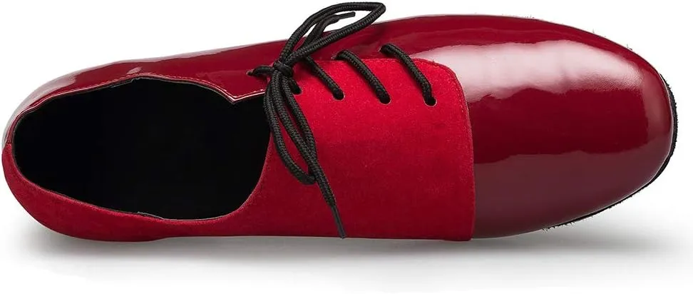 DKZSYIM Men's Leather Latin Dance Shoes Ballroom Tango Waltz Modern Social Practice Lace-up Dance Shoes 1" Heel,Model L040