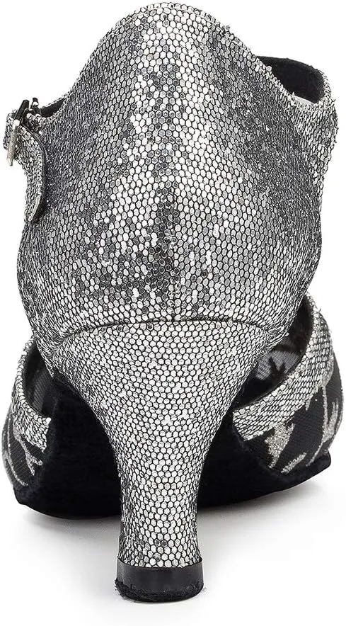 DKZSYIM Women's Latin Dance Shoes Ballroom Performance Practice Net Surface Dance Shoes,Model YCL132