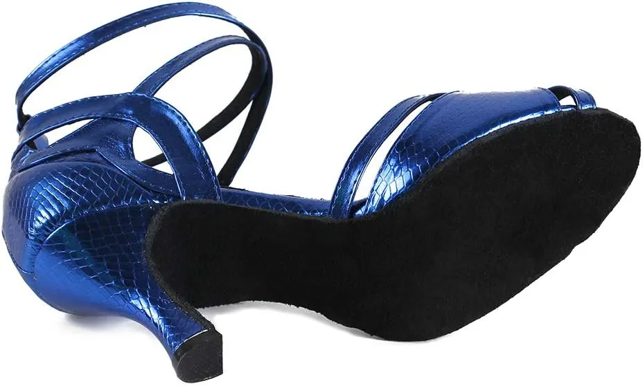 DKZSYIM Women's Leather Professional Latin Dance Shoes Ballroom Wedding Performance Shoes,Model L035