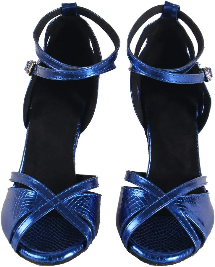DKZSYIM Women's Leather Professional Latin Dance Shoes Ballroom Wedding Performance Shoes,Model L035