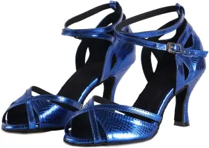 DKZSYIM Women's Leather Professional Latin Dance Shoes Ballroom Wedding Performance Shoes,Model L035