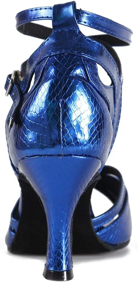 DKZSYIM Women's Leather Professional Latin Dance Shoes Ballroom Wedding Performance Shoes,Model L035