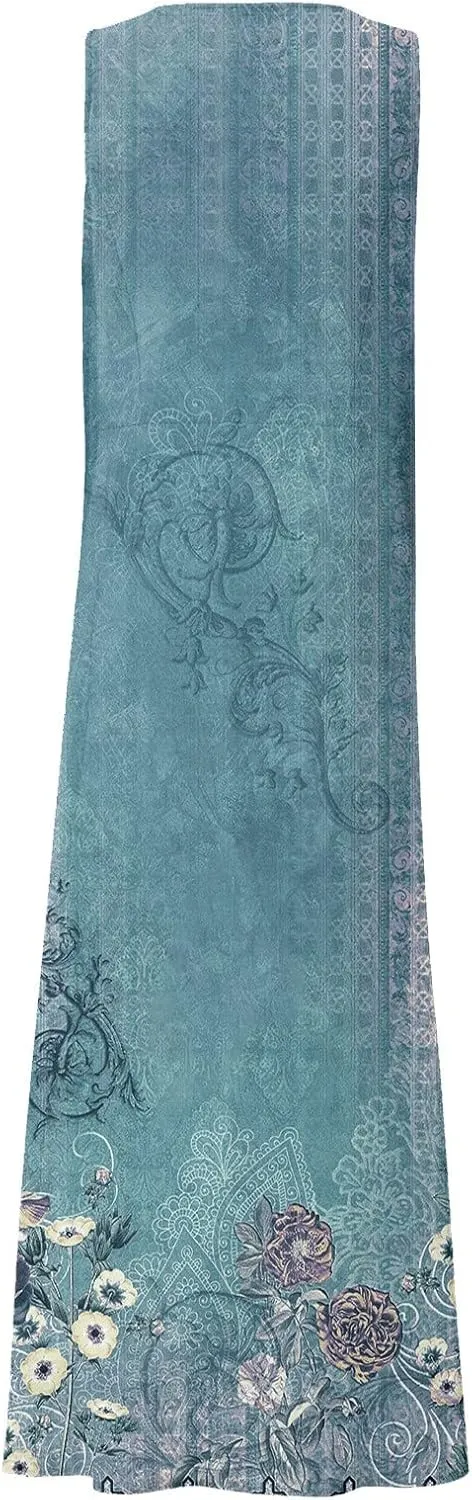 Dresses for Women 2025 Floral Print Sleeveless Beach Dress U Neck A-Line Boho Dress Casual Sundress with Pockets