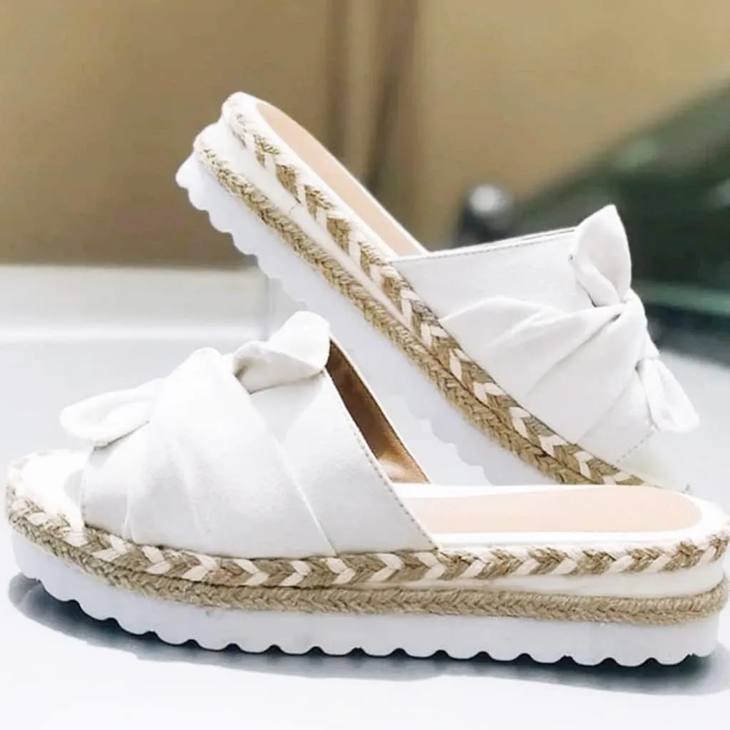 Eduavar Espadrille Sandals for Women, Comfortable Sandals for Women Platform Sandals Summer Travel Beach Sandals Slippers