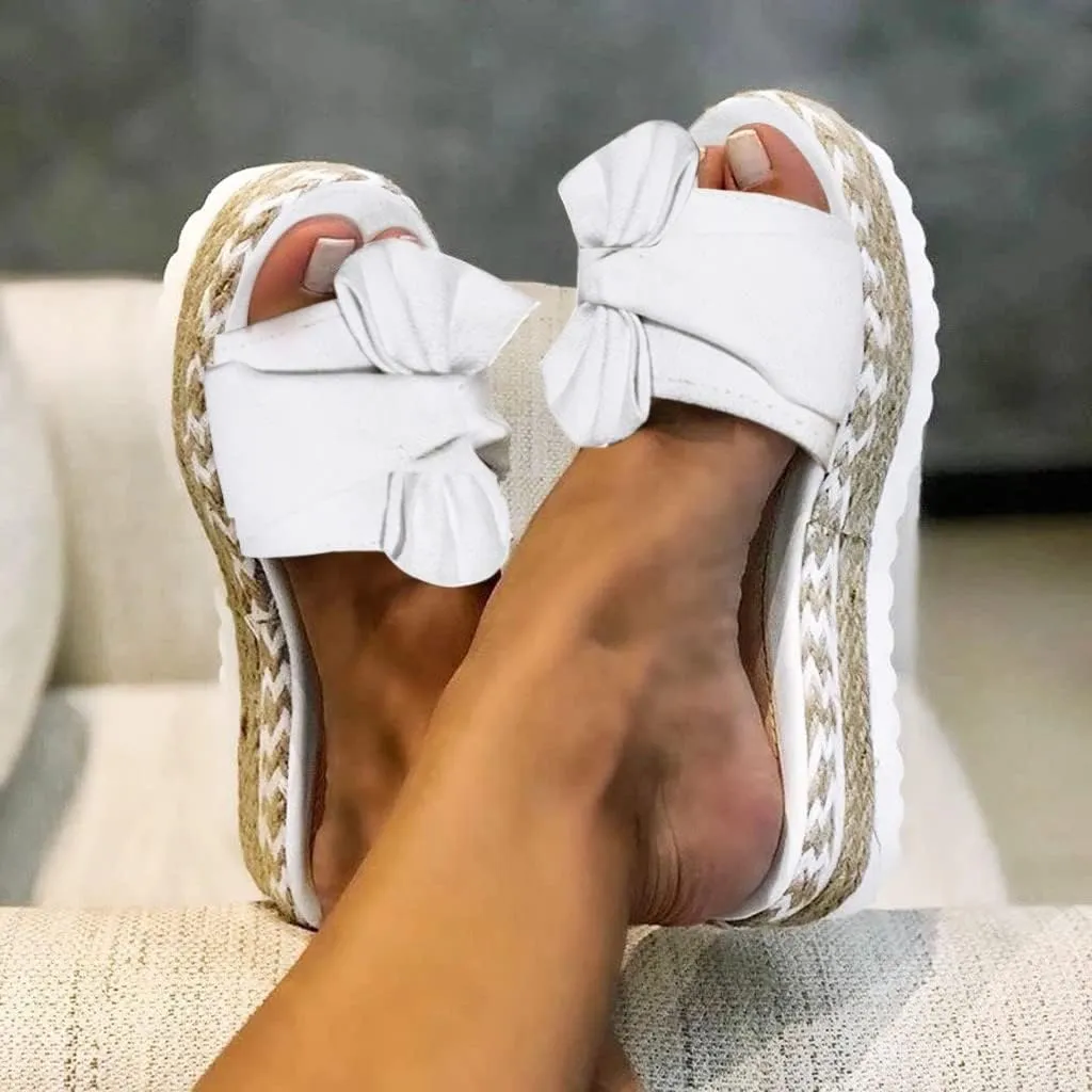 Eduavar Espadrille Sandals for Women, Comfortable Sandals for Women Platform Sandals Summer Travel Beach Sandals Slippers