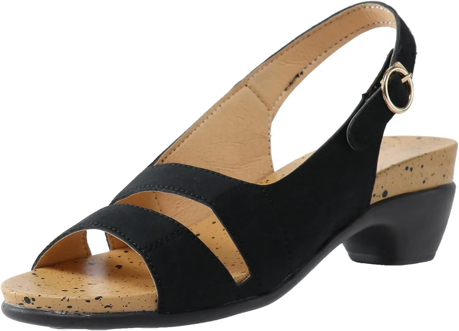Eduavar Womens Sandals Comfortable, Sandals Women Orthopedic Sandals Dressy Open Toe Low Heel Sandals with Ankle Strap