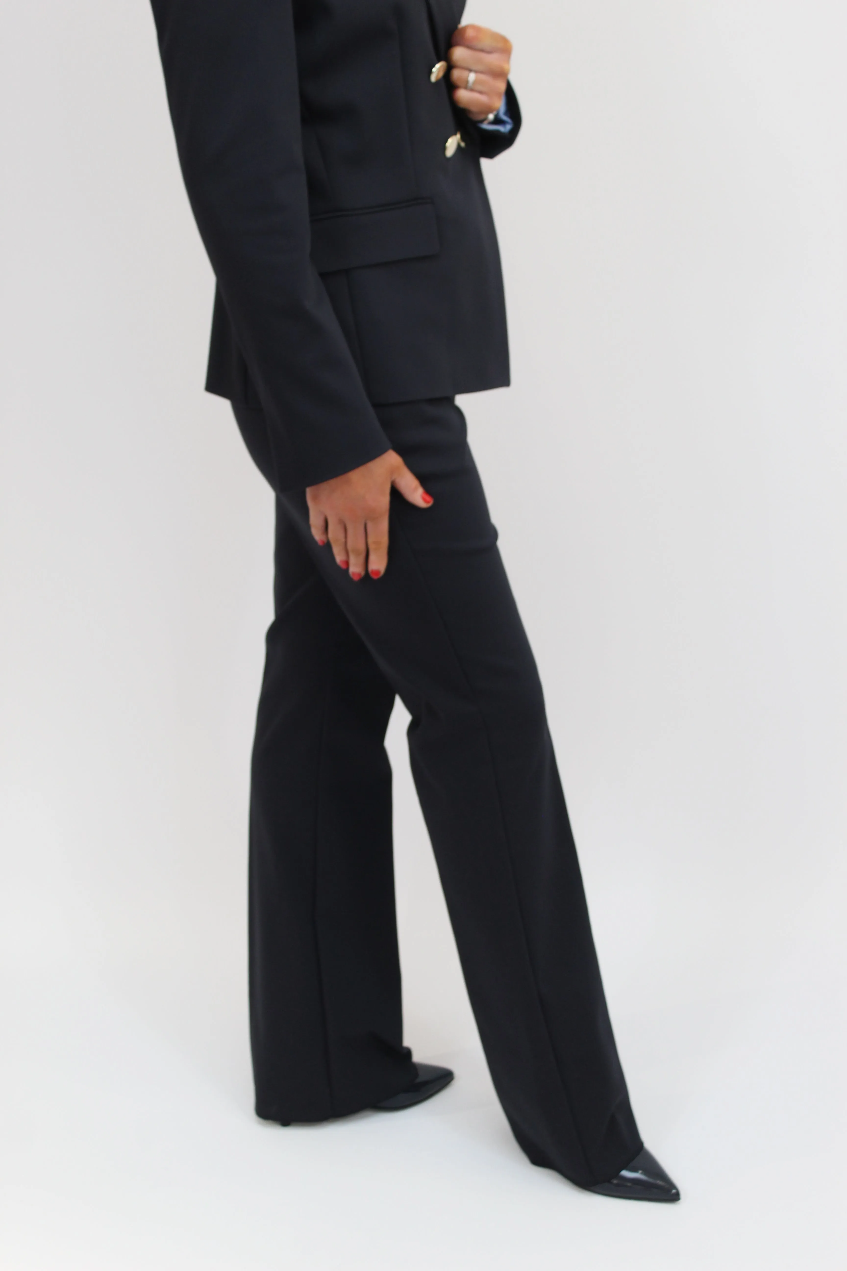 EMME Navy Flared Trousers