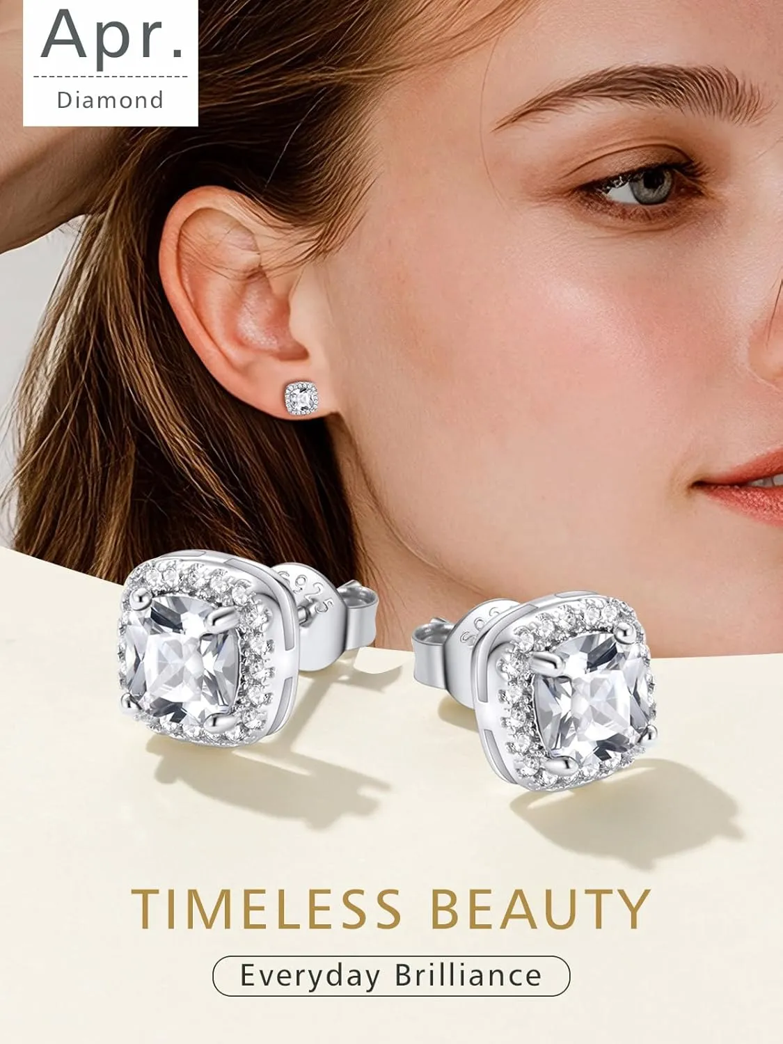FindChic Birthstone Earrings for Women, Round/Heart/Square/Teardrop Earrings with 925 Sterling Silver Posts & Push Backs, Hypoallergenic Studs with Cubic Zirconia, 12 Months Jewelry with Gift Box
