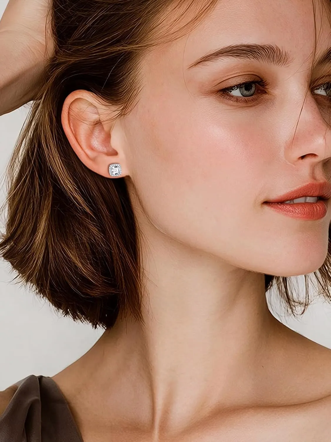FindChic Birthstone Earrings for Women, Round/Heart/Square/Teardrop Earrings with 925 Sterling Silver Posts & Push Backs, Hypoallergenic Studs with Cubic Zirconia, 12 Months Jewelry with Gift Box